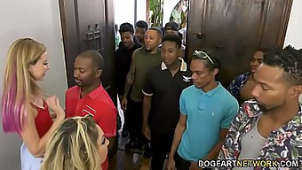 Haley Reed E Sua Mãe Kiki Daire São Cobertas De Porra Por Doze Homens Negros Em Um Bukkake Interracial