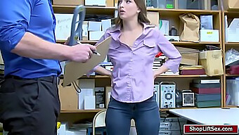 A Slender Shoplifter Performs Oral Sex On A Law Enforcement Officer