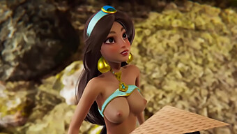 Disney Transsukupuolinen Porno: Jasmine Hallitsee Ja Laukeaa Rayan Sisään 3d-Animoidussa Videossa