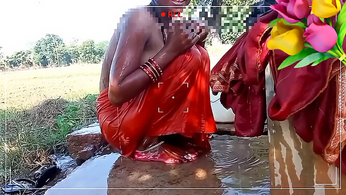 Indian Wife Neha'S Outdoor Bath Leads To Unexpected Encounter With Aroused Husband