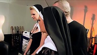 Nylon-Clad Nuns Seduced Into Vatican Hardcore Orgy