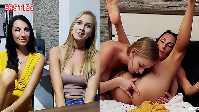 Pov View Of Shaved And Big Natural Tits Sirena And Alison G In Lesbian Action