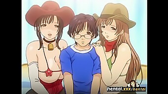 ¡mira Este Video Hentai Con Un Chico Nerd Emparedado Por Chicas De Grandes Pechos!