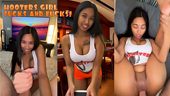 Por Trás Com Uma Garçonete Hooters Curvilínea!