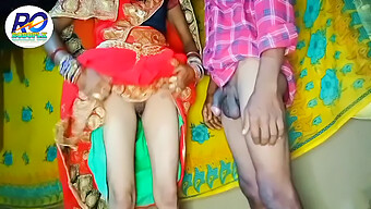 Red Saree Bhabhi'S Intense Pleasure In Indian Village