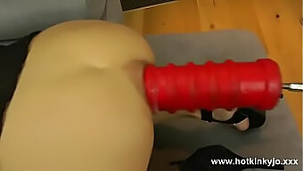 Huge Dildo Penetrates Tight Anal Hole In 480p Video