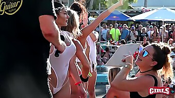 Wild Pool Party With Naked Teen Girls Twerking And Having Fun