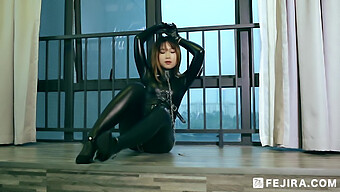 Asian Submissive In Humiliating Latex Bondage