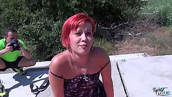 Skinny Redhead Babe Gives Unforgettable Oral Experience Outdoors