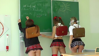 Sexy School Girls Get Down And Dirty