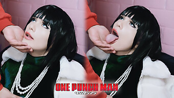 One Punch Man Cosplayer Fubuki Submits To Bdsm And Gets Cummed On